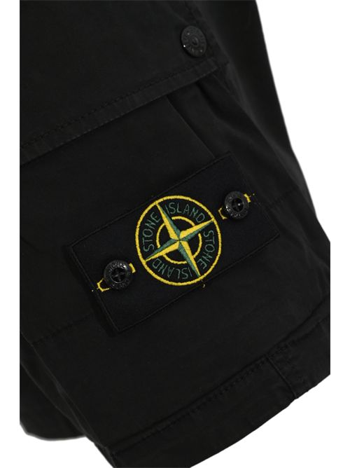 Bermuda L100019 in tela di cotone old effect Nero STONE ISLAND | L100019S0A10V0029